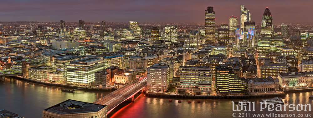 Shard View at Night Panorama