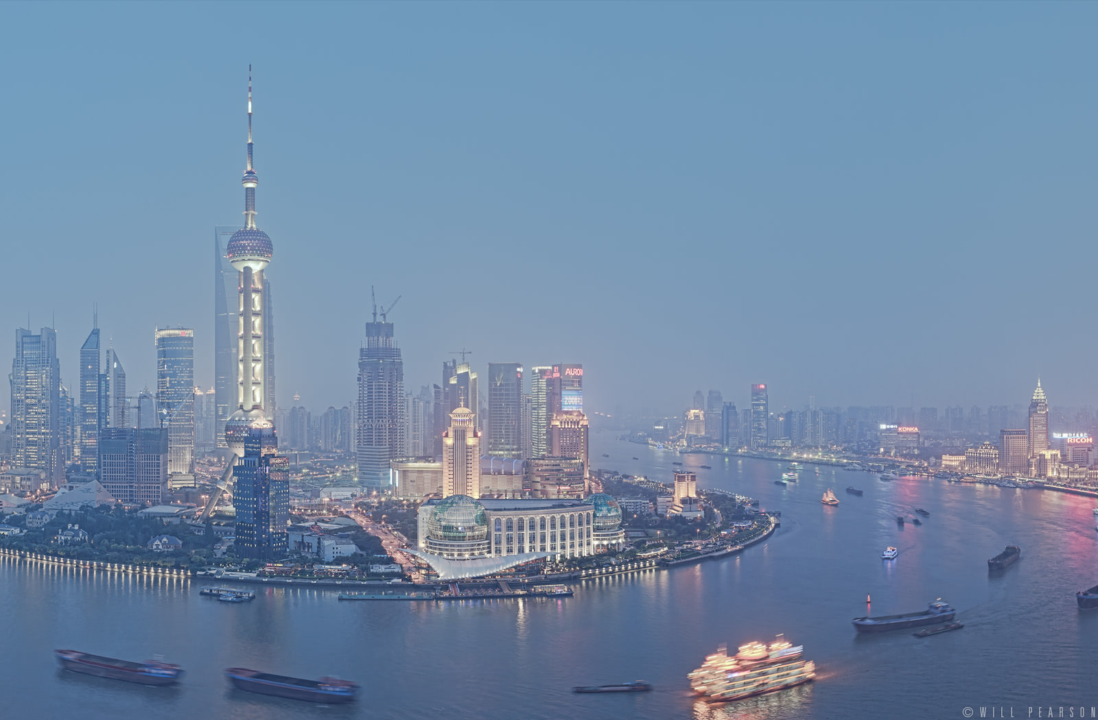 Blue Hour Huangpu Riiver Shanghai