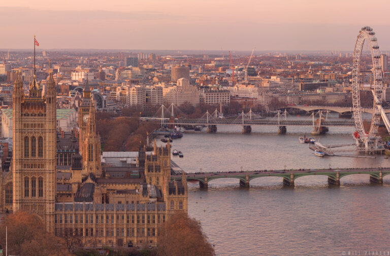 Golden Mile - london skyline panorama looking along the river over London