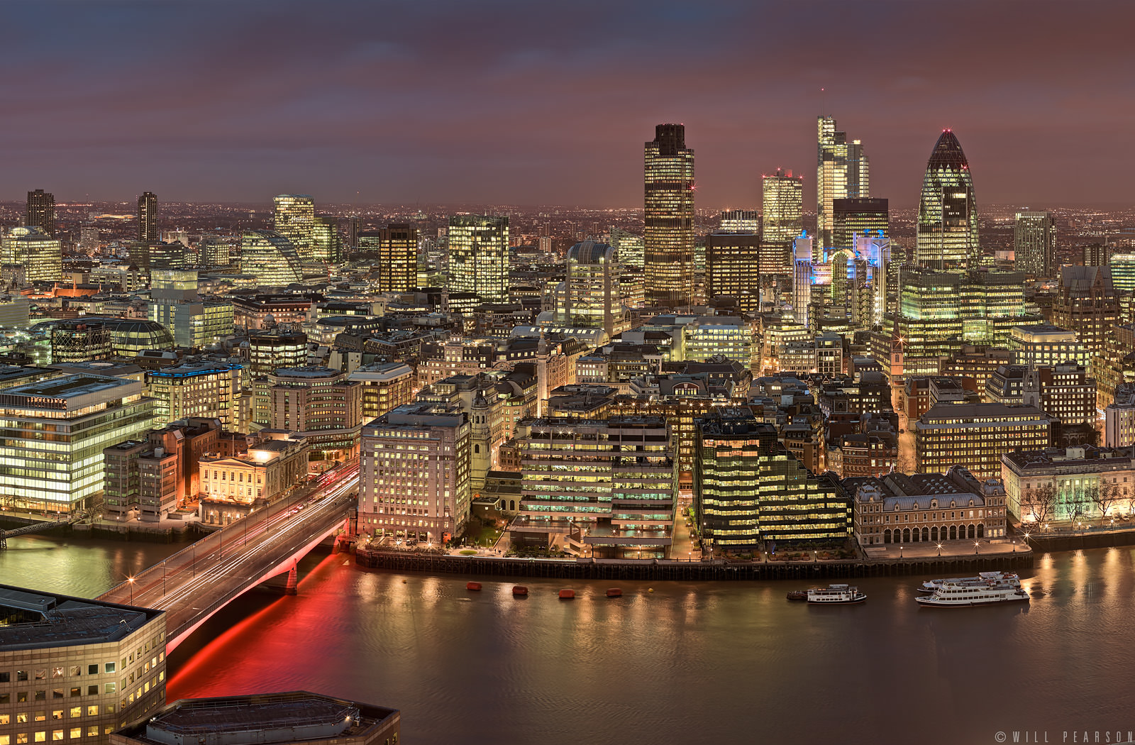 Shard View at Night Panorama