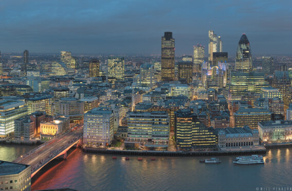 Twilight view from the Shard