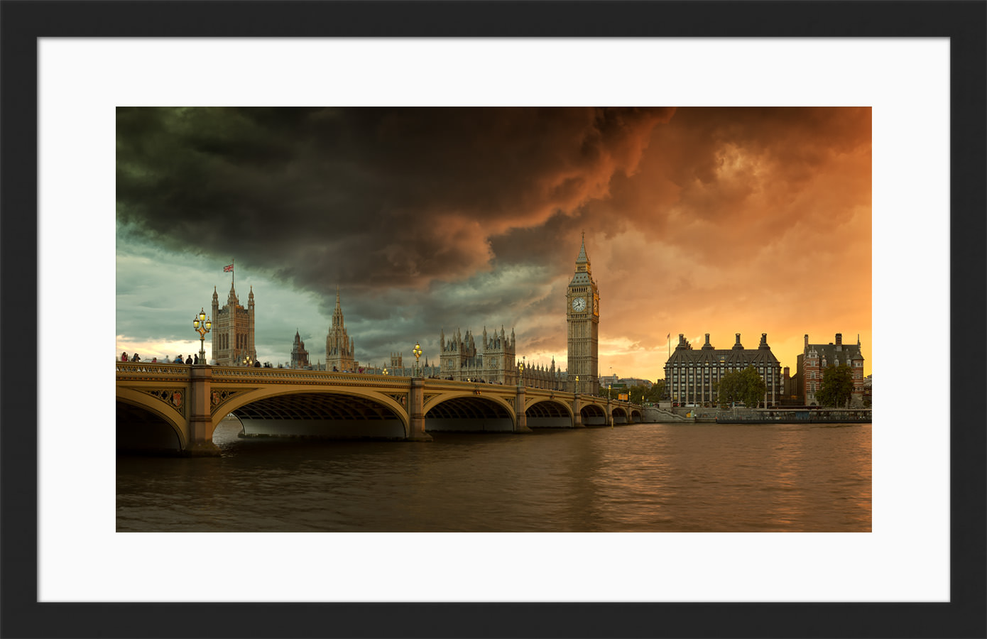 The framed print of Palace of Westminster