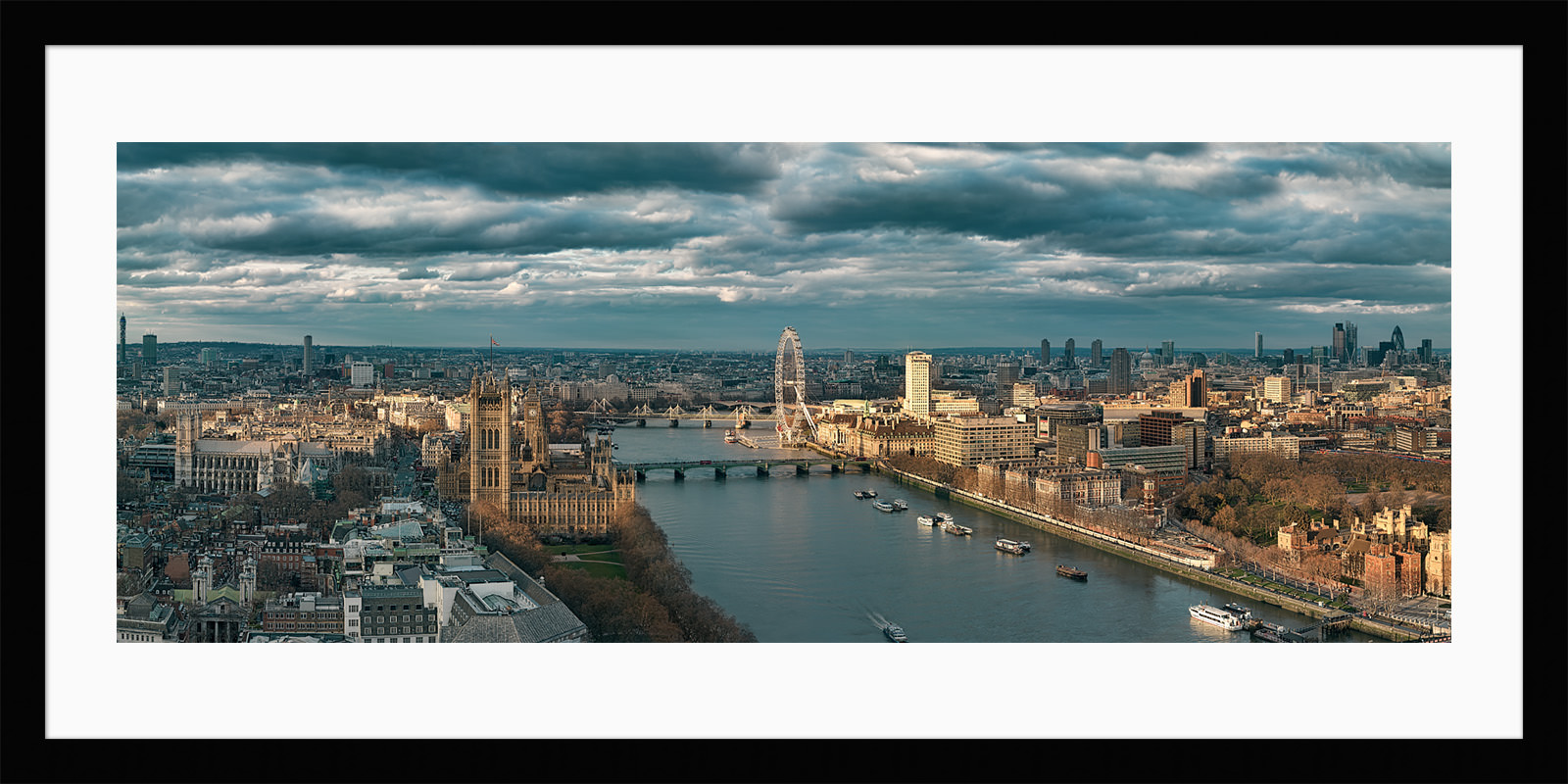 The framed print of Sunlit London